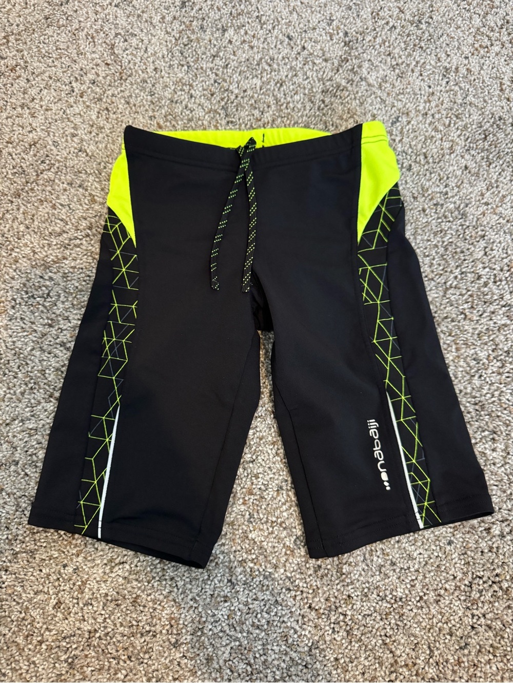 Kids Black and Yellow Swim Shorts